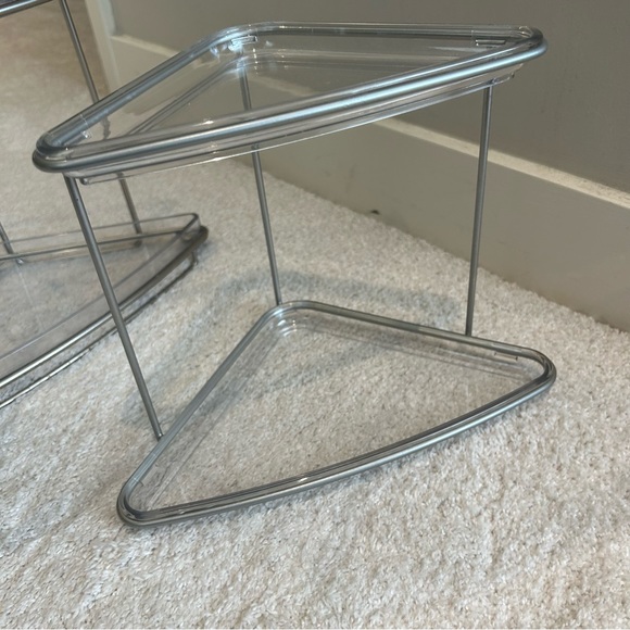 Two Tier Clear Corner Shelves - Set of 2 - Picture 16 of 16
